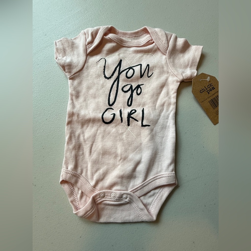 Chick Pea Pink Baby Onesie - 'You Go Girl'